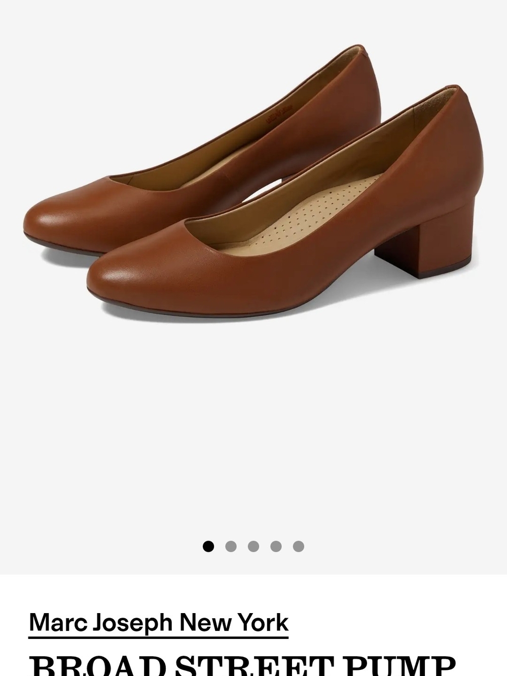 NEW Marc Joseph New York Broad Street Pump in Chestnut Brown